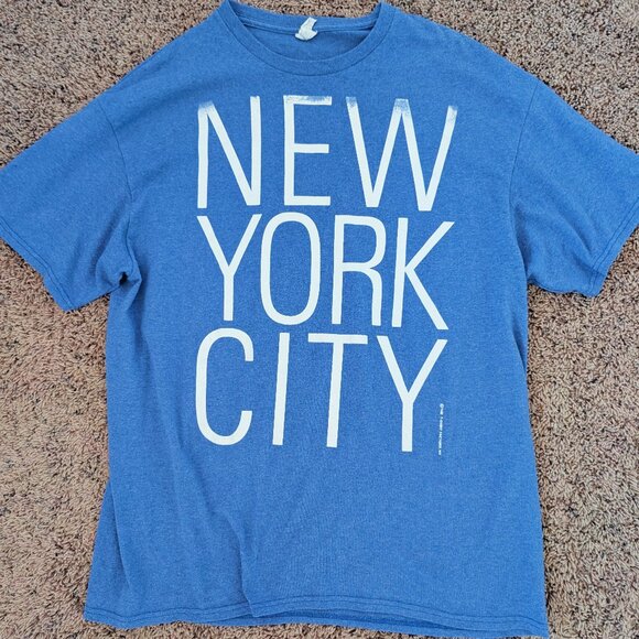 New York City T-Shirt Mens XL Blue Adult State Statue Of Liberty Distressed Logo - Picture 1 of 3